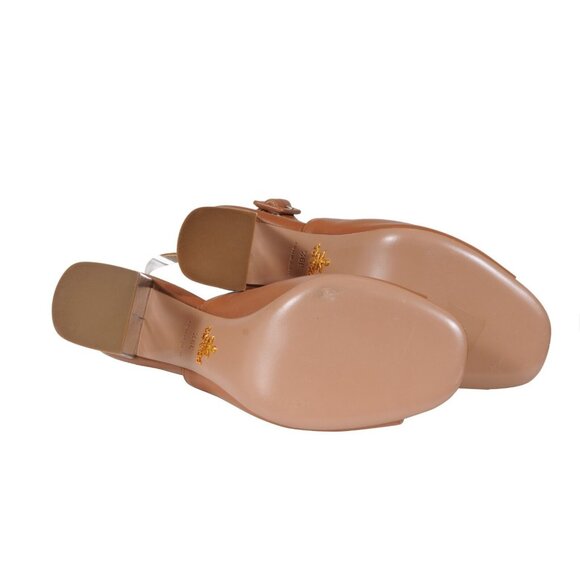 Prada Womens Open Toe Ankle Wrap Heel Booties US9.5 EU39.5 Brown Leather Boots - Picture 10 of 11